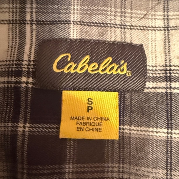 Cabela's Stretch Flannel Women’s Plaid Button Down Shirt Size Medium Black White - Picture 2 of 8